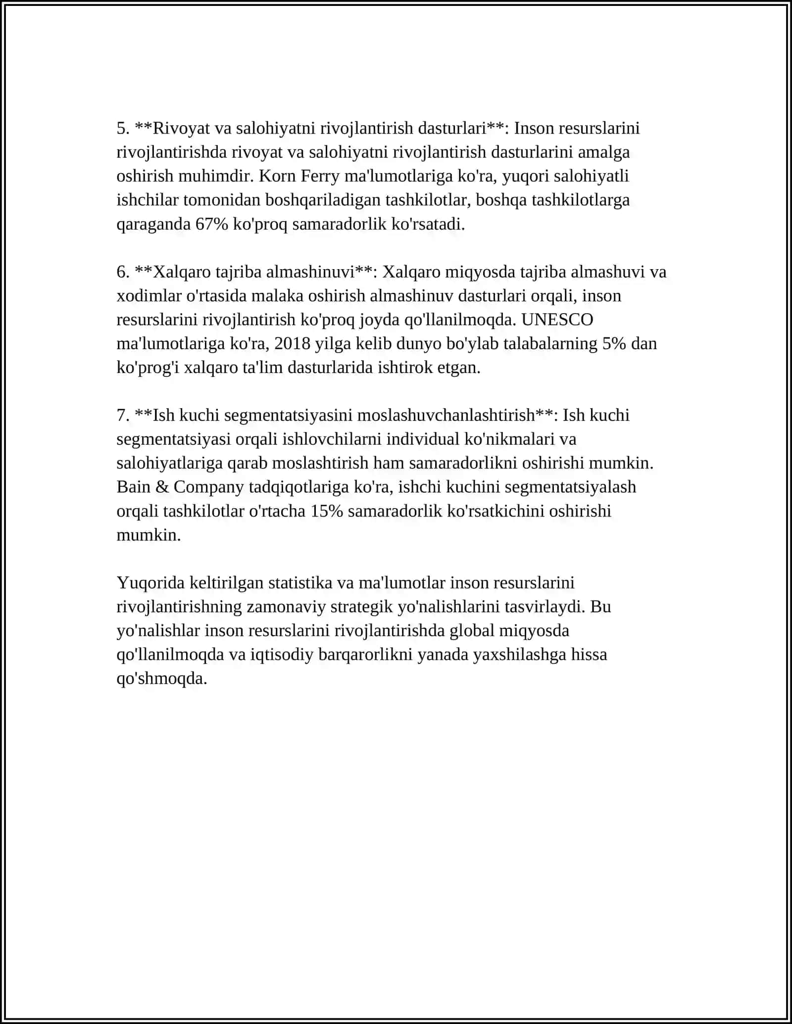 INSON RESURSLARI BOSHQARUVI VA INNOVATSION TIZIMLAR O'ZGARISHLAR VA INNOVATSIYALAR 4