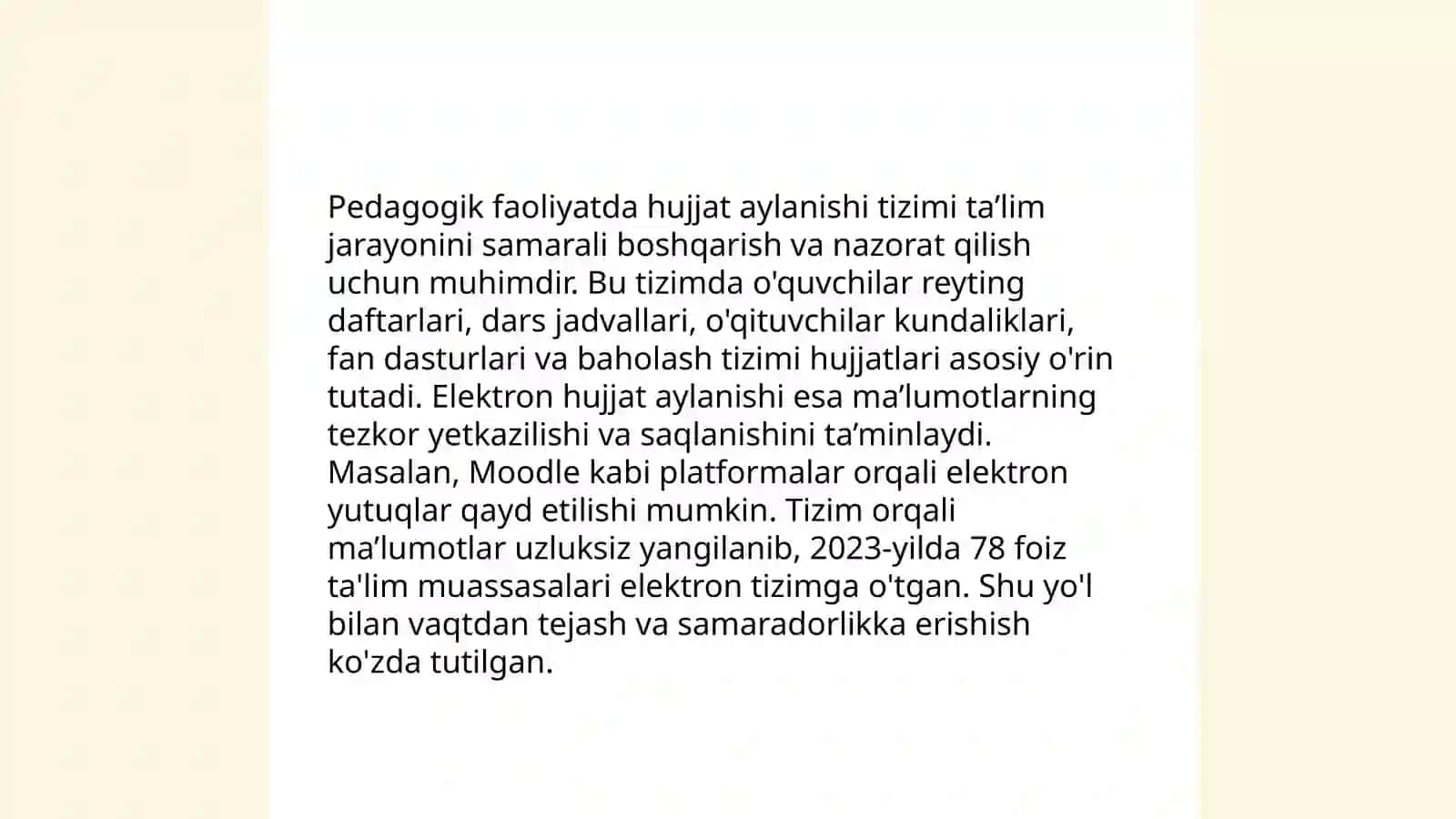 Pedagogik faoliyat bilan bogʻliq ma'lumot-axborot hujjatlari ustida ishlash 4