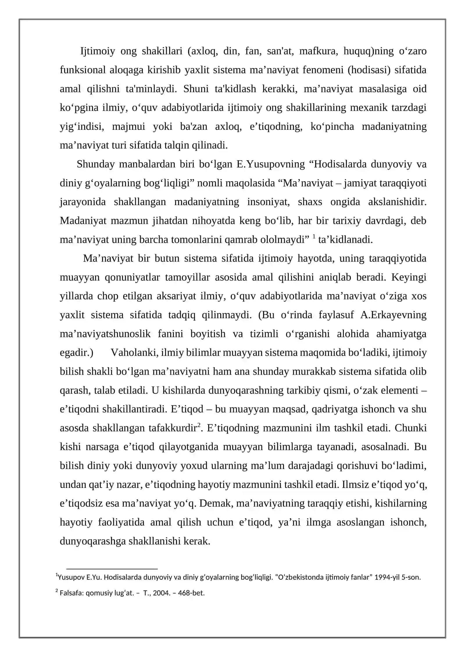 “Ekologik muammolar,ekologik tanglik va inqirozlar vujudga kelishining ma’naviyatga ta’siri” mavzusidagi KURS ISHI 4