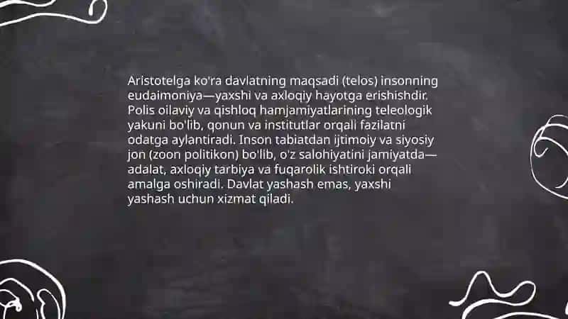 ARISTOTEL ( Arastu) ning davlat va huquq to’g’risidagi ta’limotlari 4