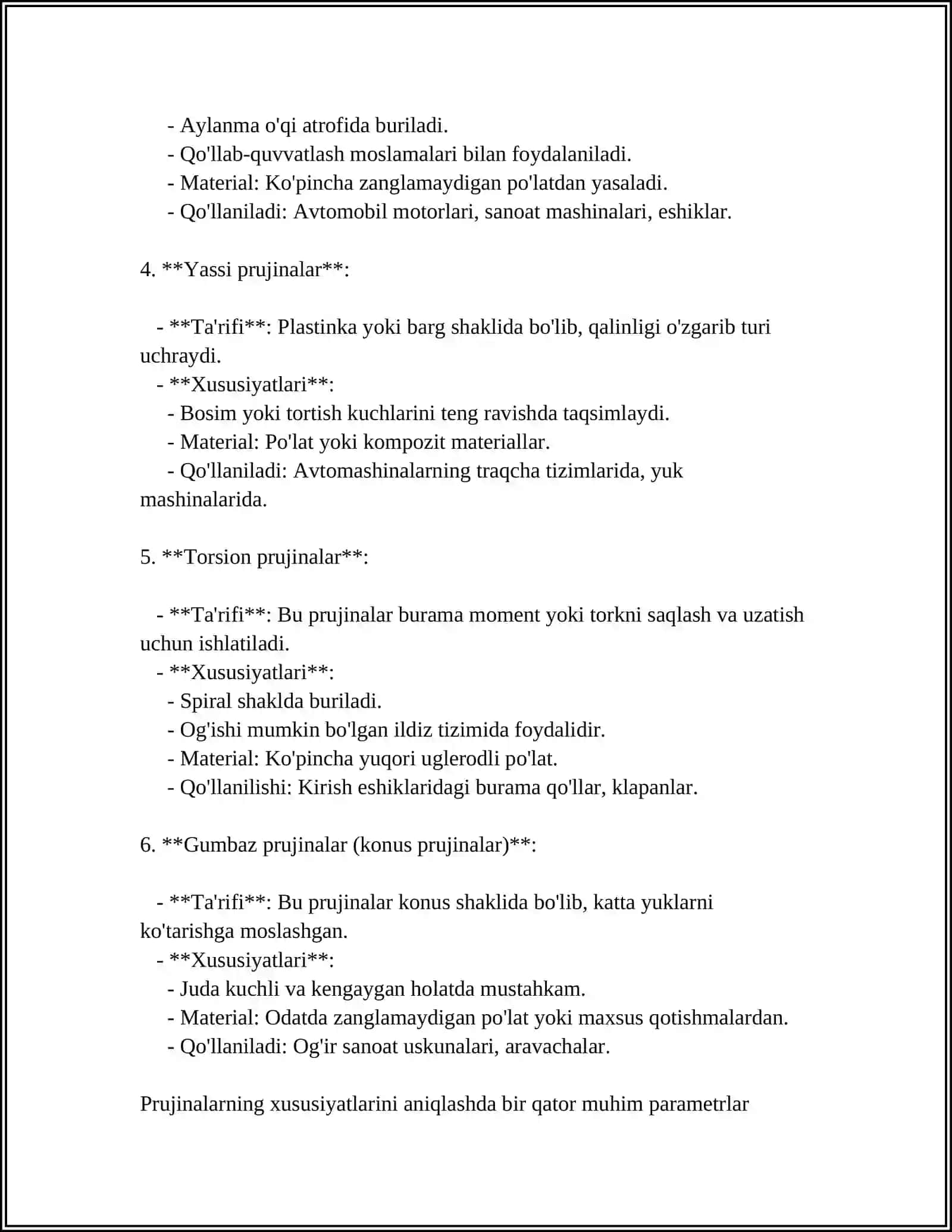 PRUJINA DETALINI ISHLAB CHIQARISH TEXNOLOGIUASINI TUZISH 4