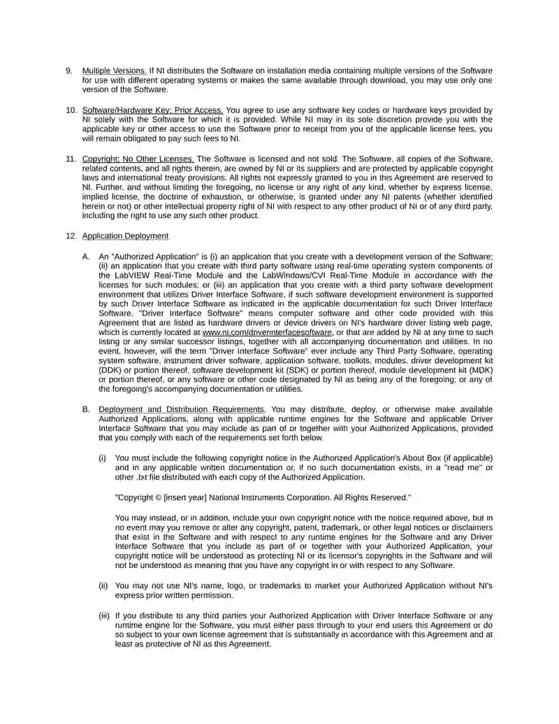NATIONAL INSTRUMENTS SOFTWARE LICENSE AGREEMENT 4