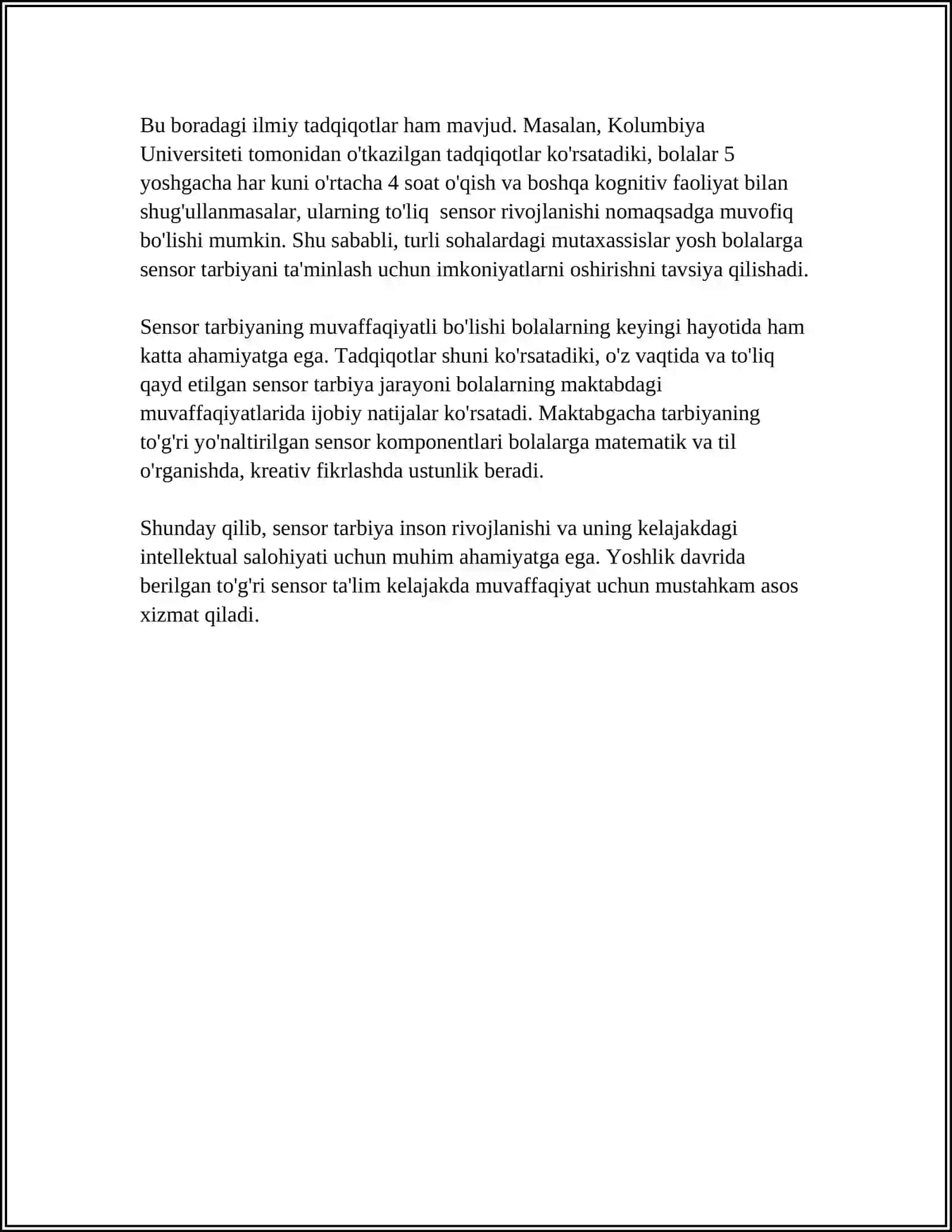MAKTABGACHA YOSHDAGI BOLALAR SENSOR TARBIYASINING MAZMUNI 4