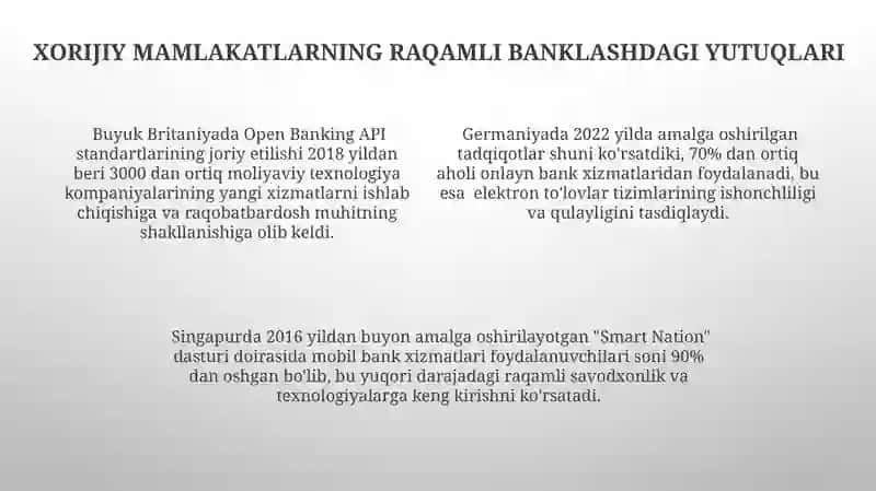 Raqamli bank tizimini tashkil etish va amalga oshiriladigan xorij tajribasi 4