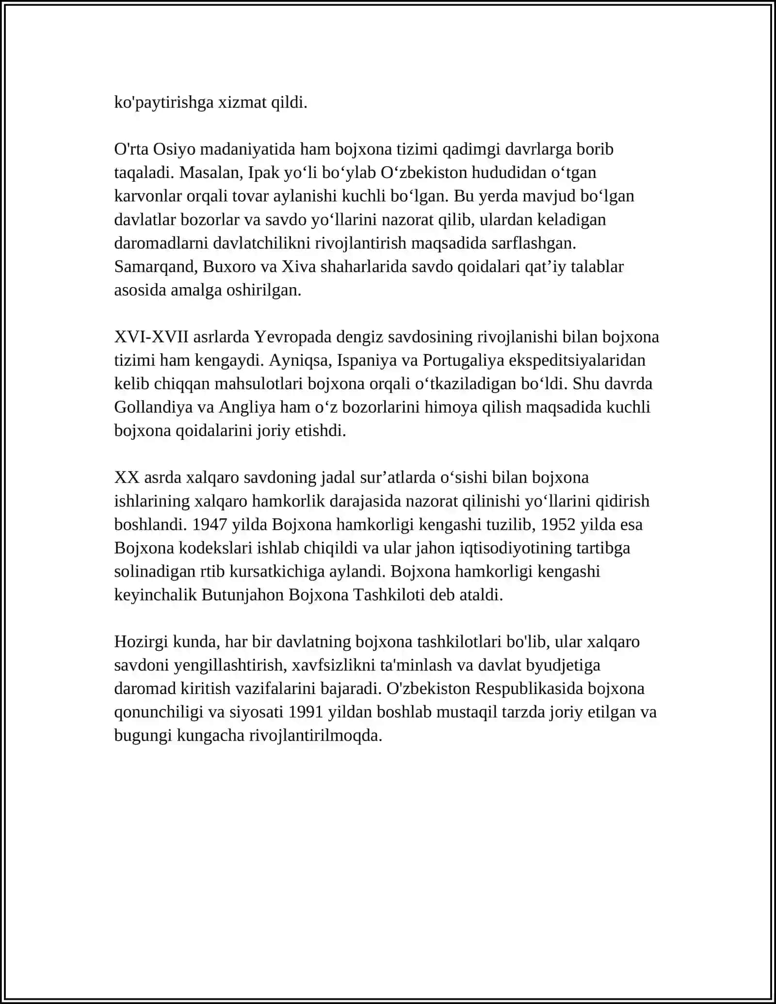 BOJXONA ISHINI VUJUDGA KELISH TARIXI VA JAXON TAJRIBASI 4
