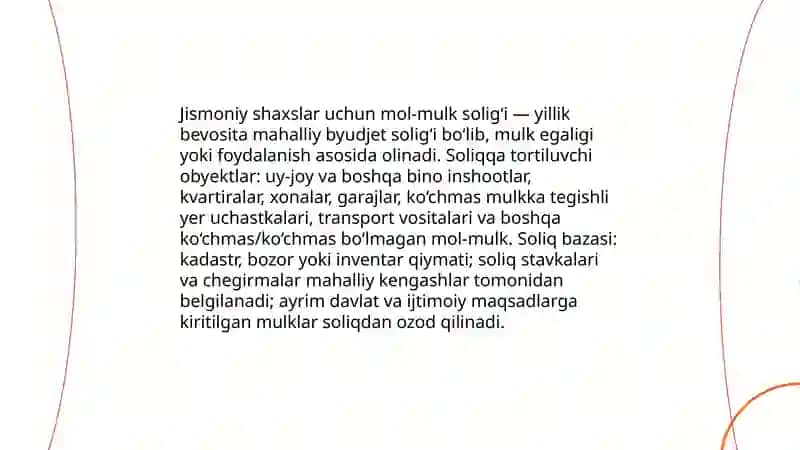 Mol-mulk solig‘ining ahamiyati va soliq ma’murchiligining o‘ziga xos xususiyatlari 4