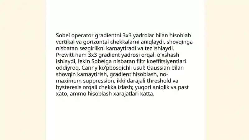 Tasvirlarni xarakterlovchi belgilarni aniqlash usullari 4
