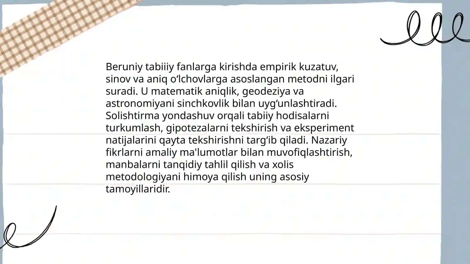 Abu Rayxon Beruniyning tabiiy-ilmiy, falsafiy qarashlari 4
