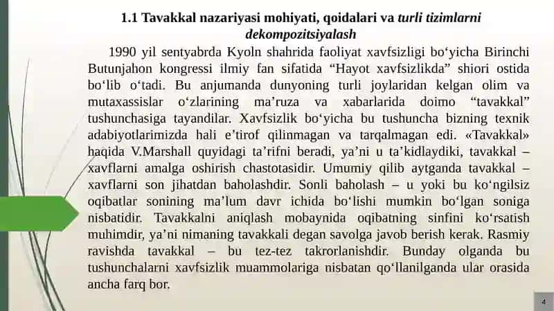 xavf turlarini, ularni guruhlash va identifikatsiyalash 4