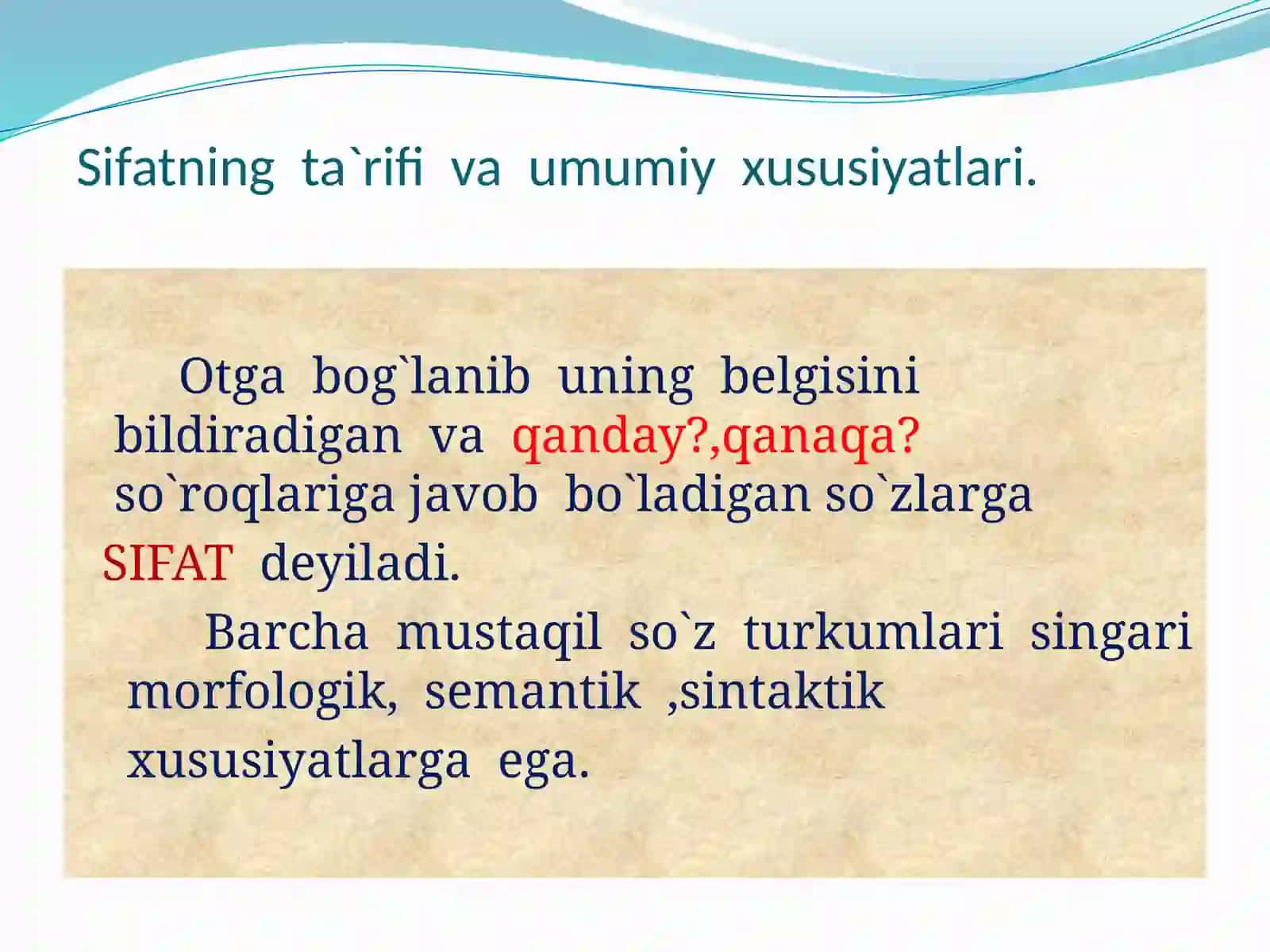 SIFATLARNING YASALISHI.SIFATLARNING TUZILISHI JIHATDAN TURLARI 4