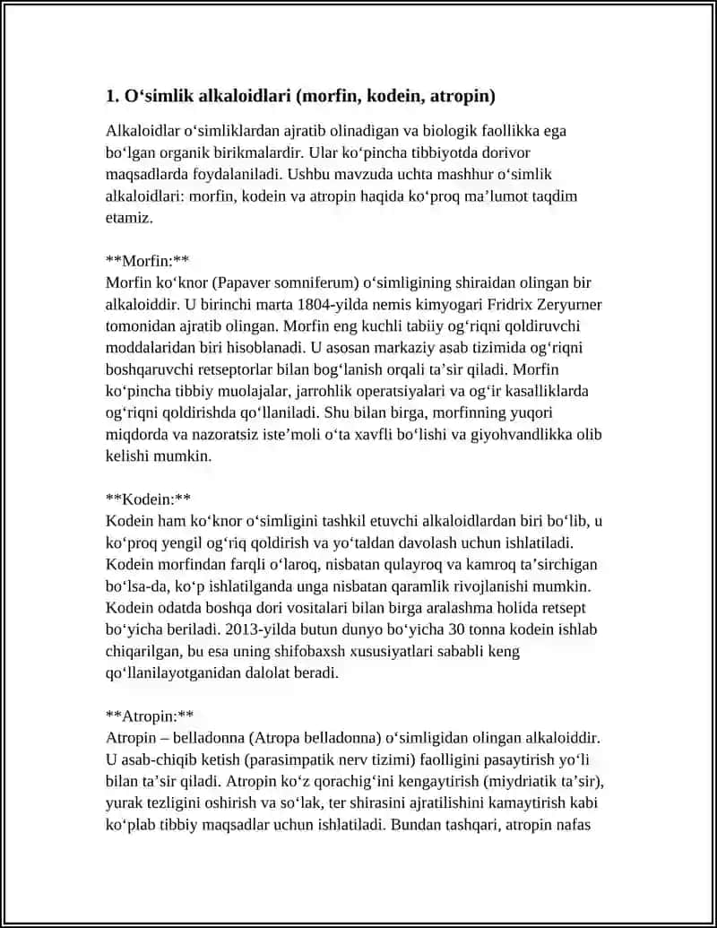 OʻSIMLIK VA HAYVONLARDAN OLINGAN DORIVOR MAHSULOTLAR NOMLARI 4