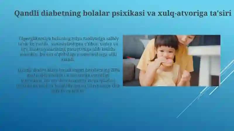 Bolalarni qandli diabet kasalligi kechishida bo'ladigan psixologik buzilishlar 4