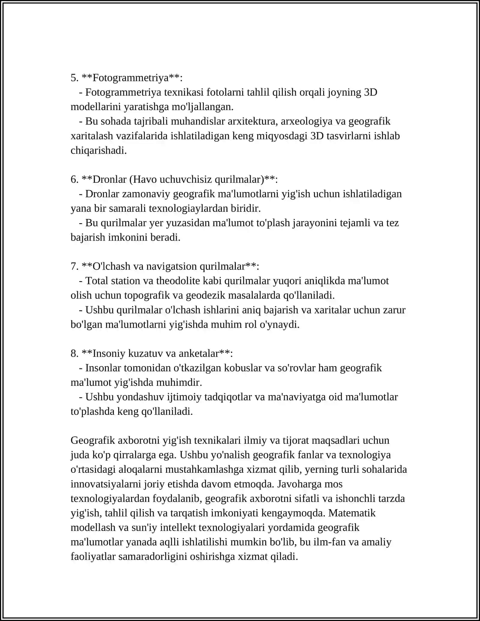 GEOGRAFIK MA'LUMOTLARNI OLISH USULLARINI ANIQLASH 4