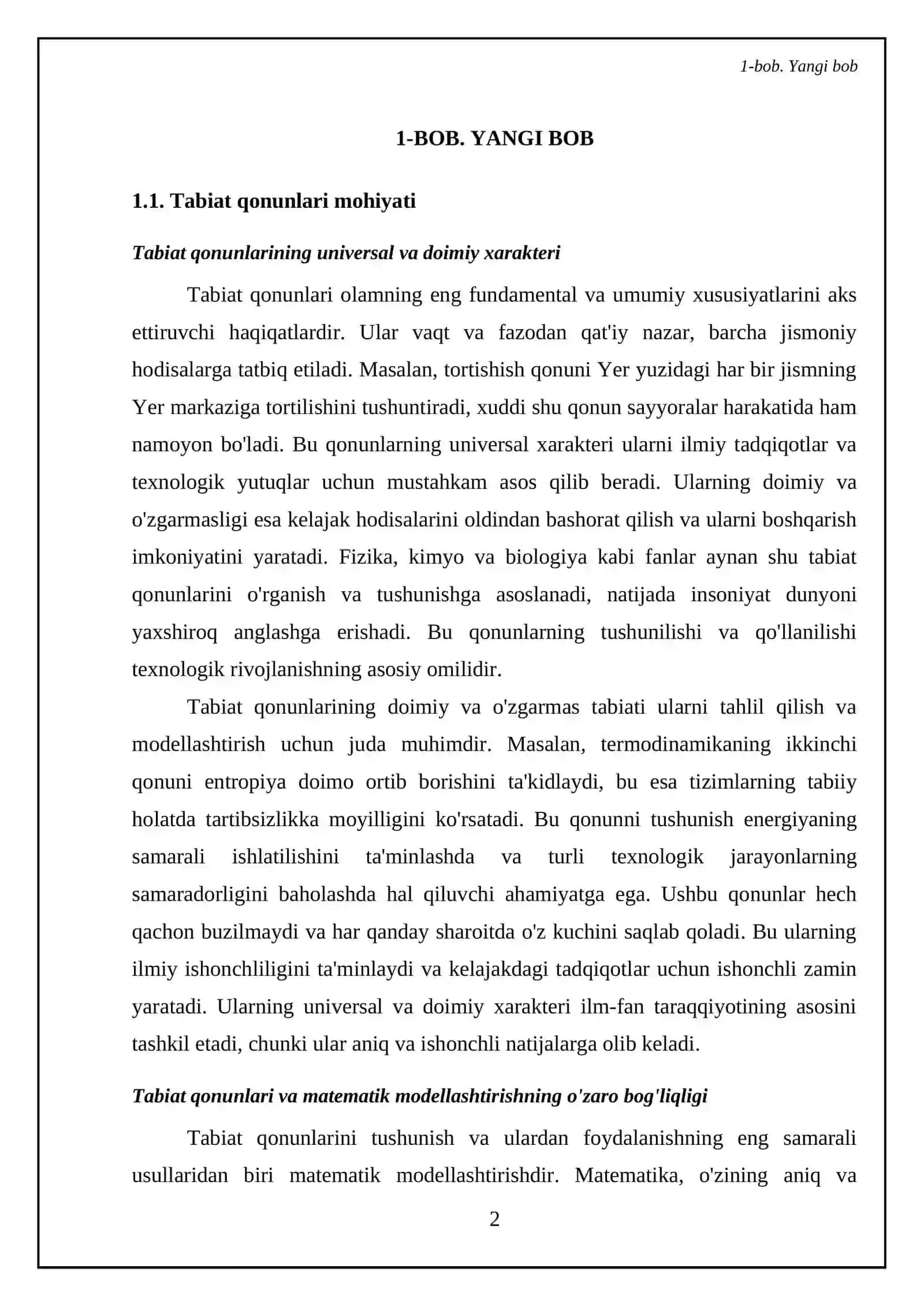 Tabiat qonunlaridan foydalanib matematik modellar qurish 4