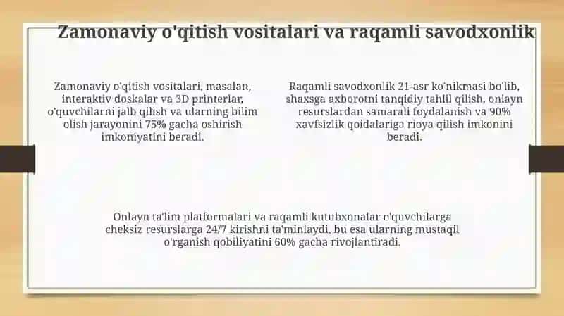 Innovatsion texnologiyalar ta'lim sifatini oshirish manbai sifatida 4