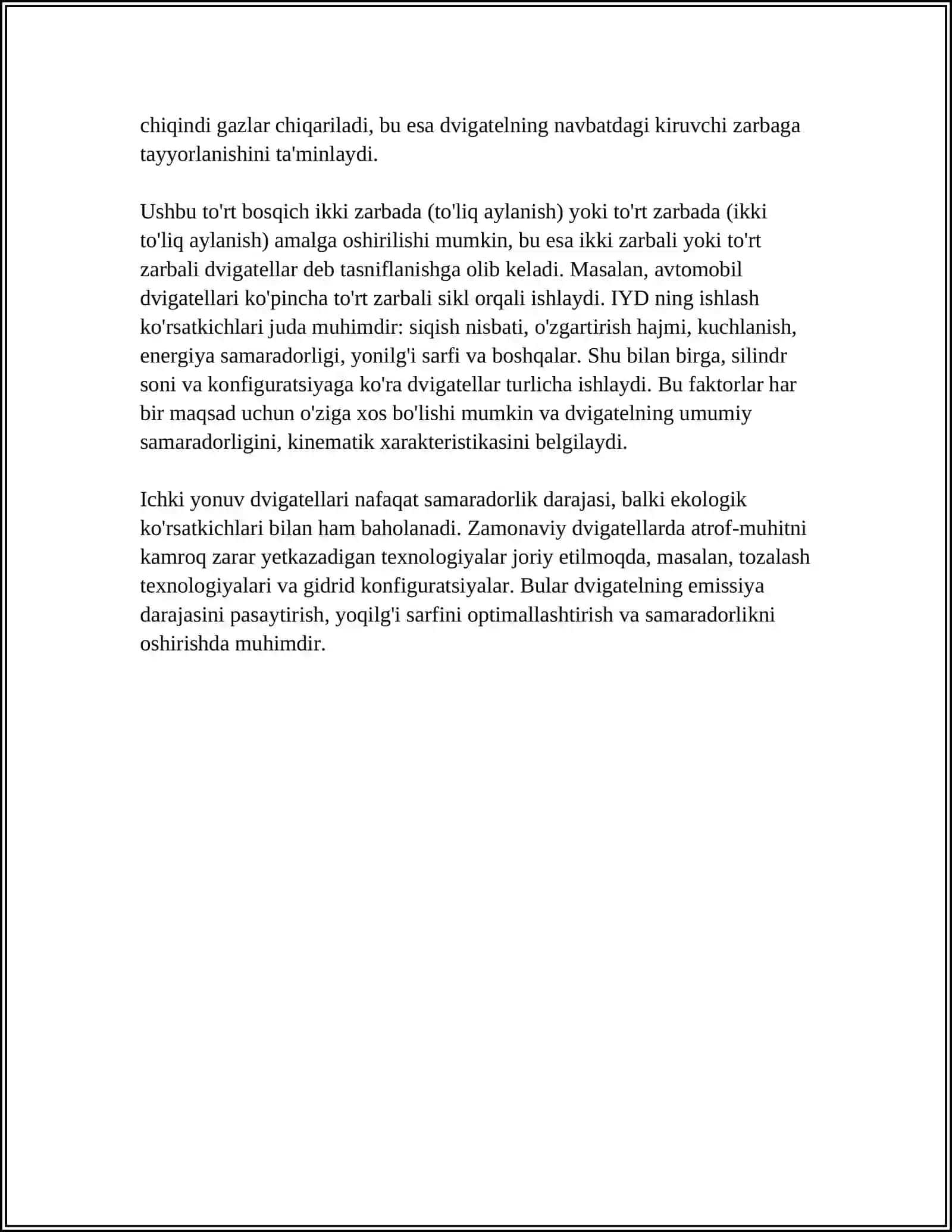 ICHKI YONISH DVIGATEL SIKLLARI VA ULARNING KLASSIFIKATSIYASI. HAQIQIY SIKL 4