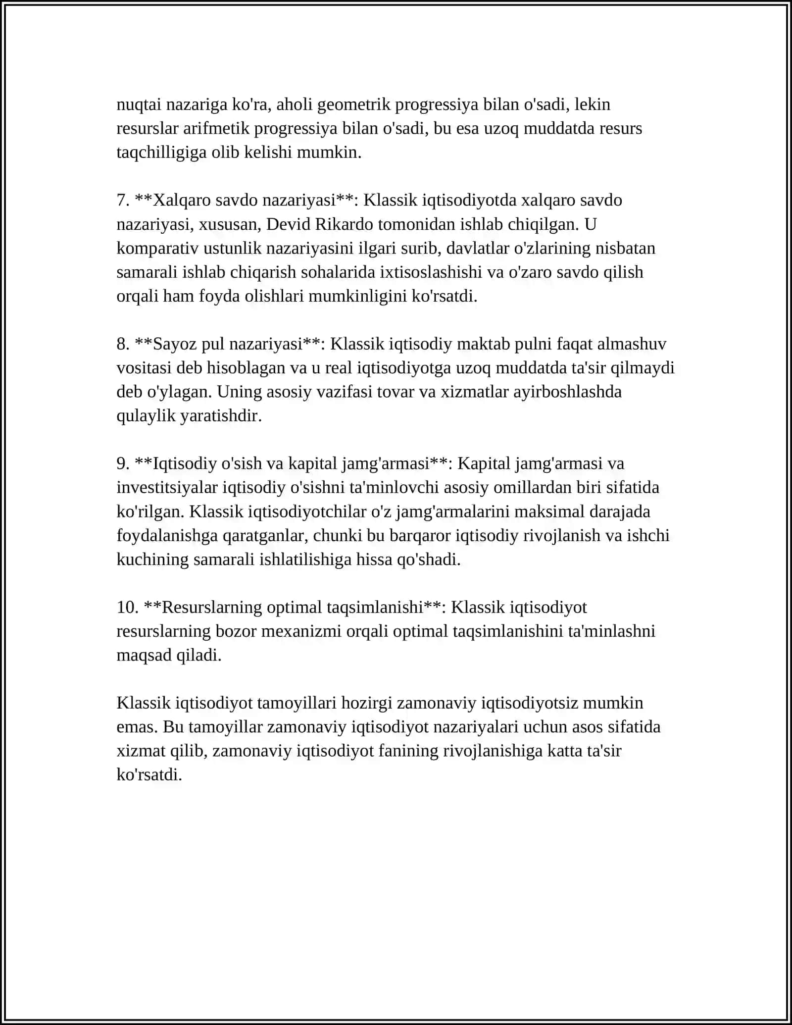 KLASSIK IQTISODIYOTNING ZAMONAVIY IQTISODIY NAZARIYALARGA TAʼSIRI 4