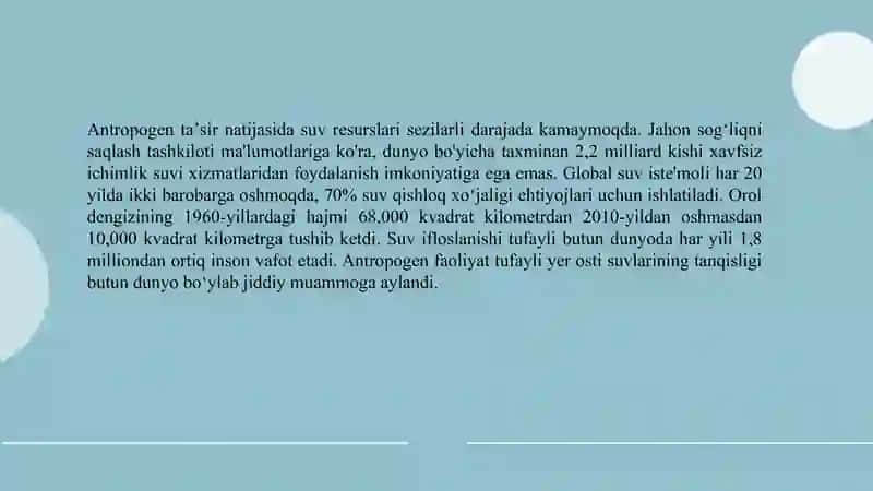 Antropogen omillarning tabiatga ta'siri va ularning qishloq xo'jaligida ahamiyati 4