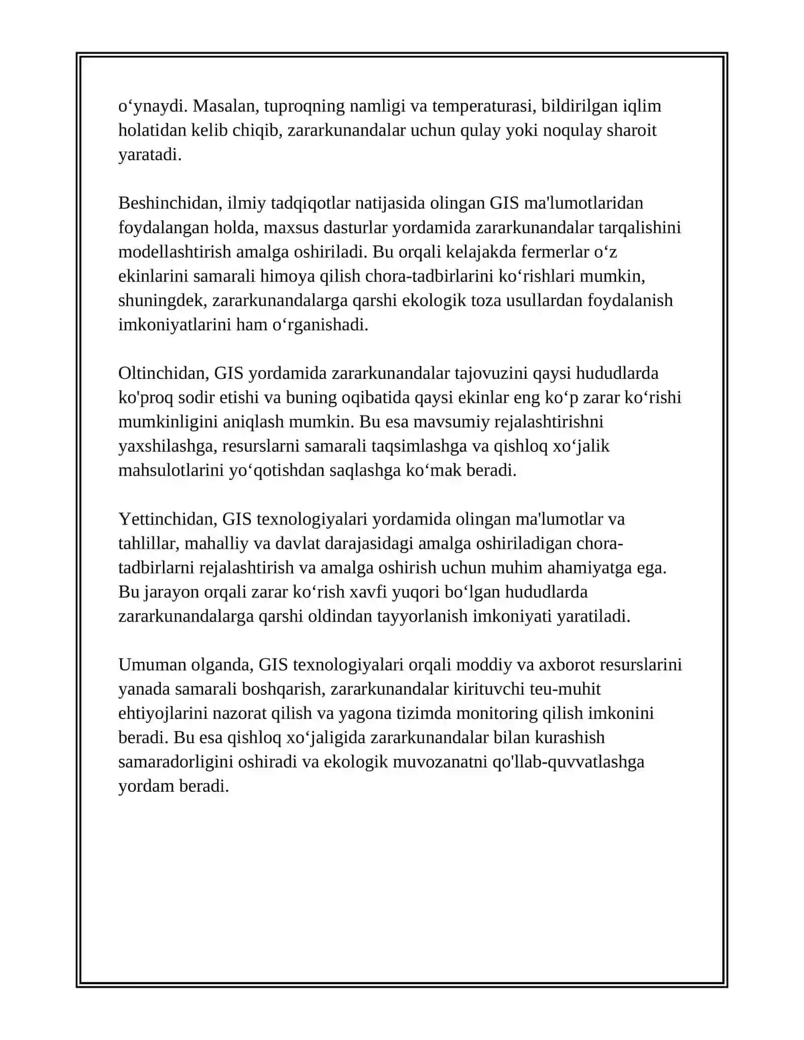 MAKKAJO‘XORI ZARARKUNANDALARINI TARQALISHI VA KO‘PAYISHINI BASHORAT QILISH 4