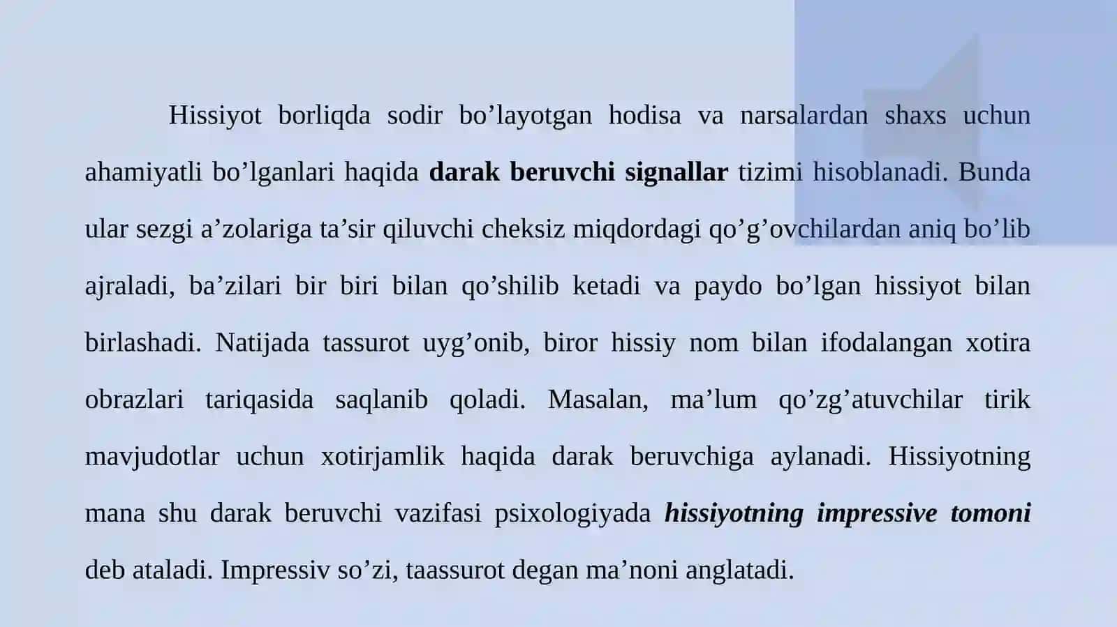 Hissiyot va irodaviy sohasi 4