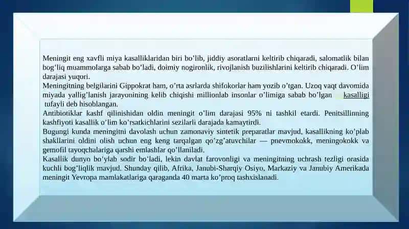 MENINGIT KASSALIGINING KELIB CHIQISHI SABABLI VA ASORATI 4