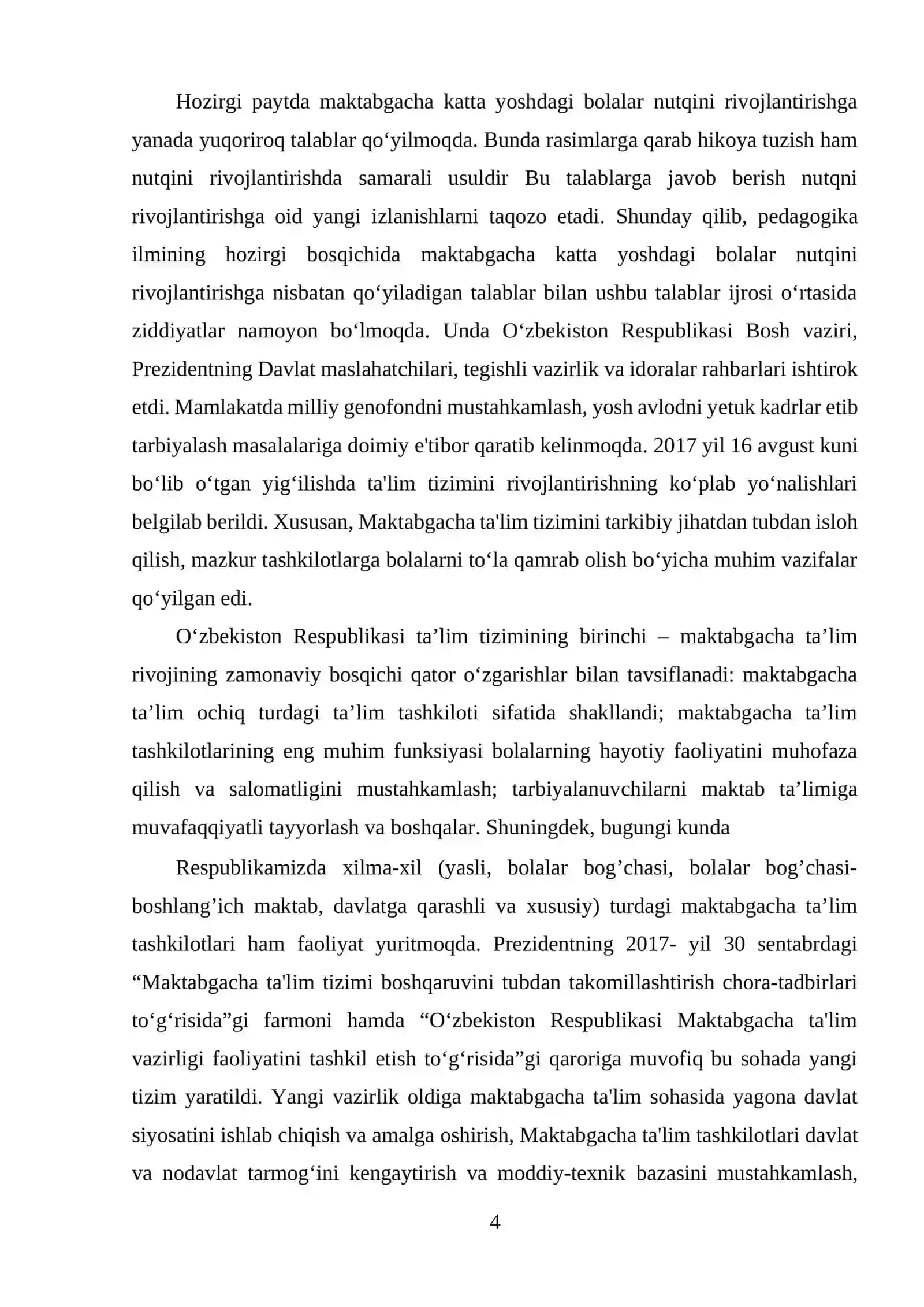 MAKTABGACHA TA’LIM YO`NALISHI II-KURS 05/22 GURUH TALABASI 4