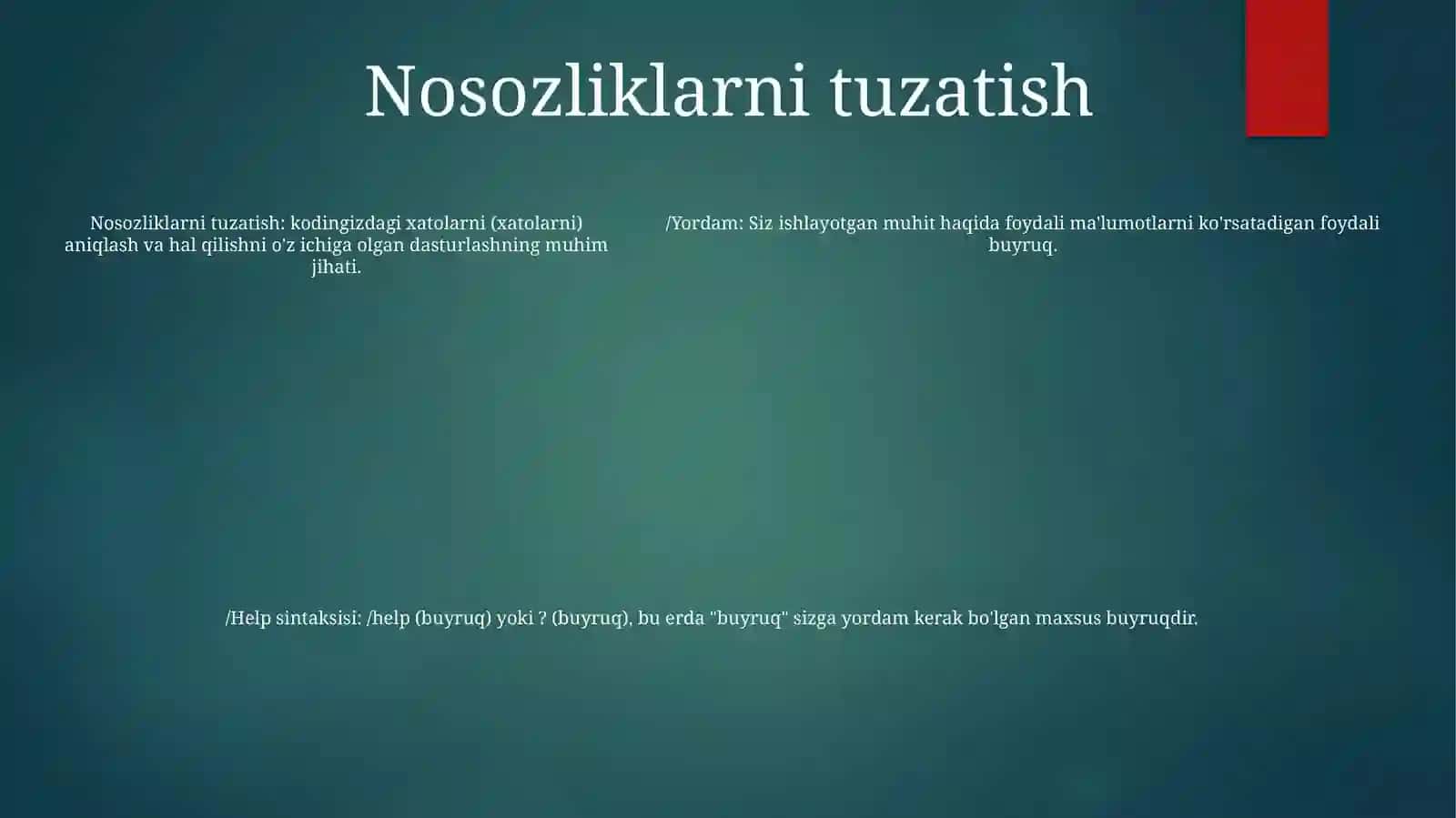 Buyruqlar qatori parametrlari 4