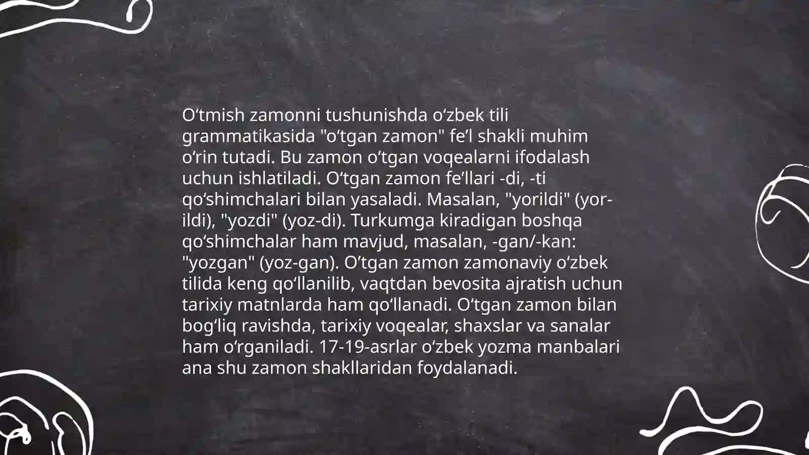 Ingiliz tilida Zamonlar haqida slayd 4