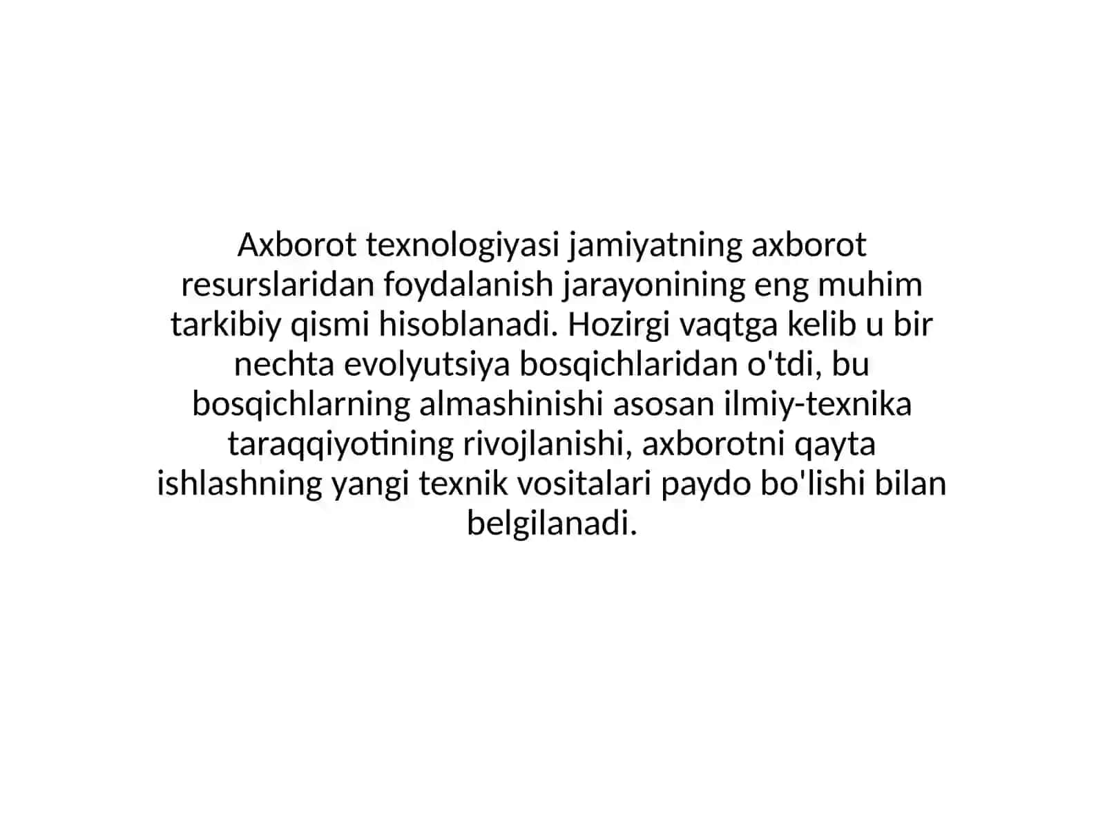 Axborot tizimlari fanidan tayyorlagan slaydi 4