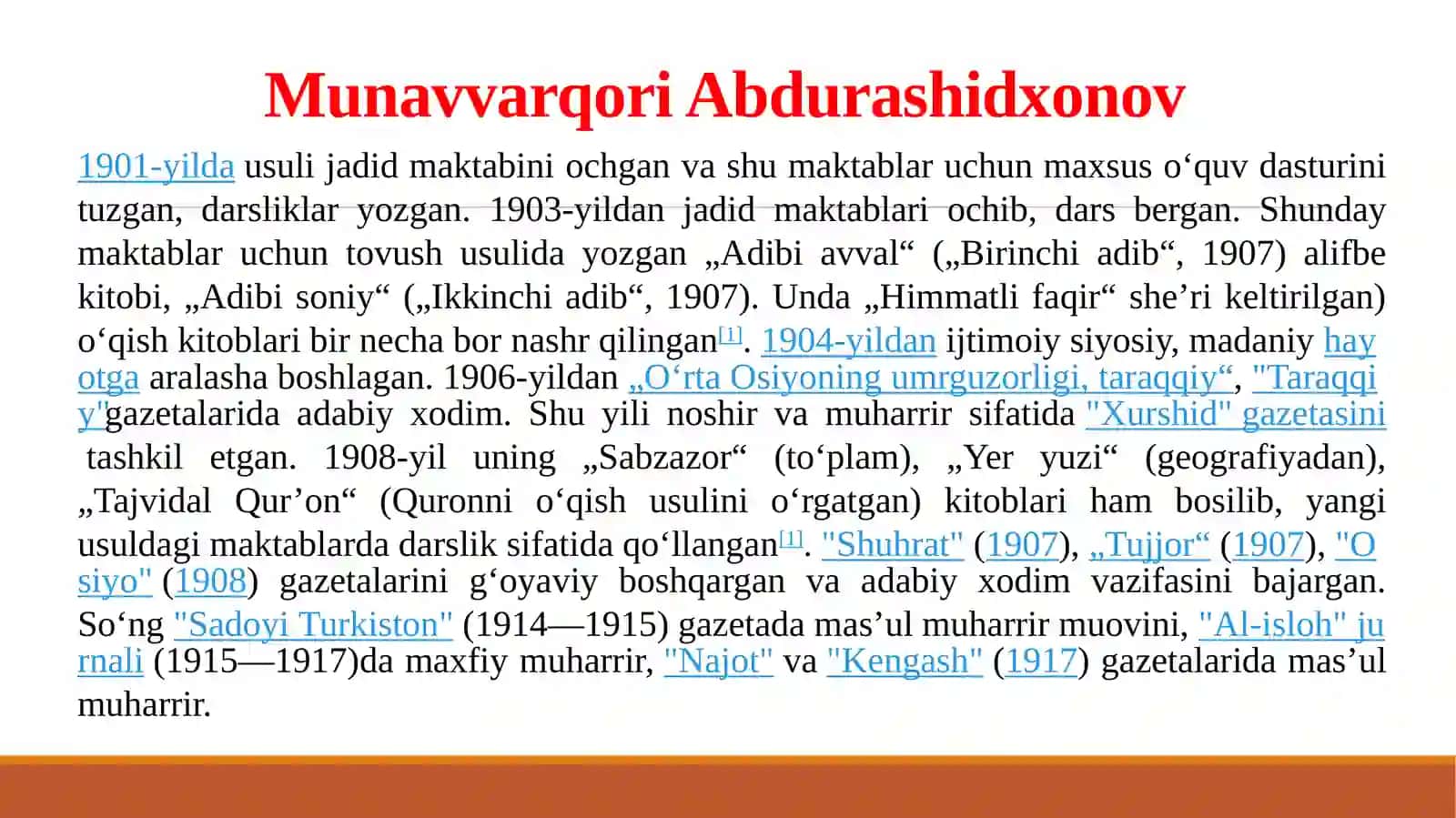 O’rta Osiyada yetakchilar va ziyolilar shaxsiyatlari shakllanishi (XIX – XX asrlar) 4