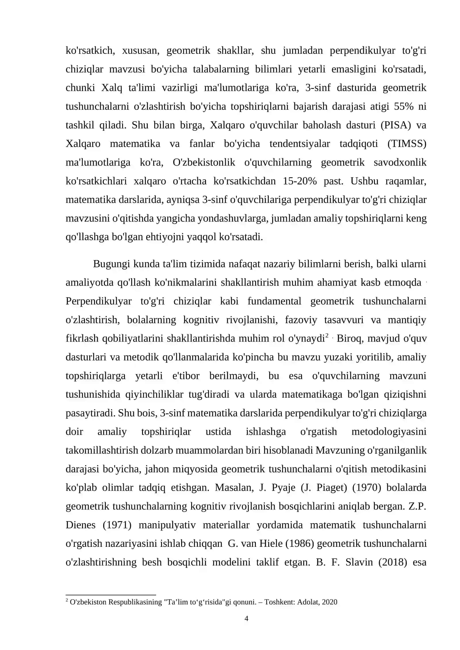 3 - sinf matematika darslarida perpendikulyar to‘g‘ri chiziqlarga doir amaliy topshiriqlar ustida ishlashga o‘rgatish 4