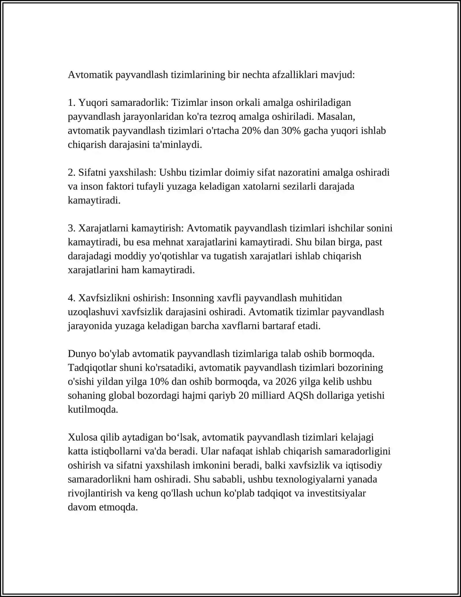 AVTOMATIK PAYVANDLASH ELEKTR TA'MINOTI 4