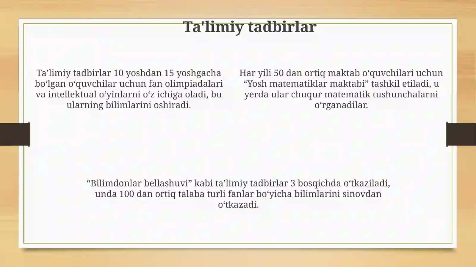 Ma’naviy-ma’rifiy va tarbiyaviy tadbirlar 4