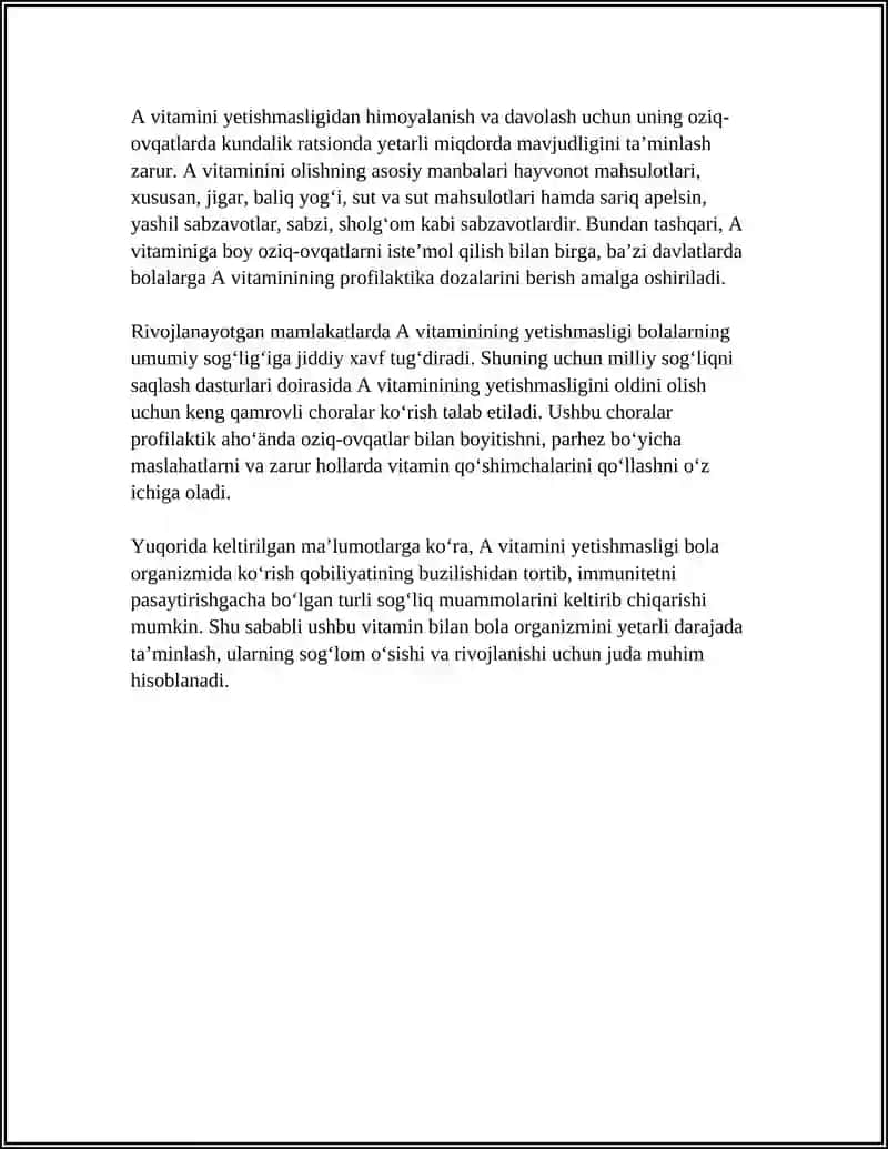 BOLA ORGANIZMIDA VITAMINLAR YETISHMASLIGIDAN RIVOJLANUVCHI KASALLIKLAR 4