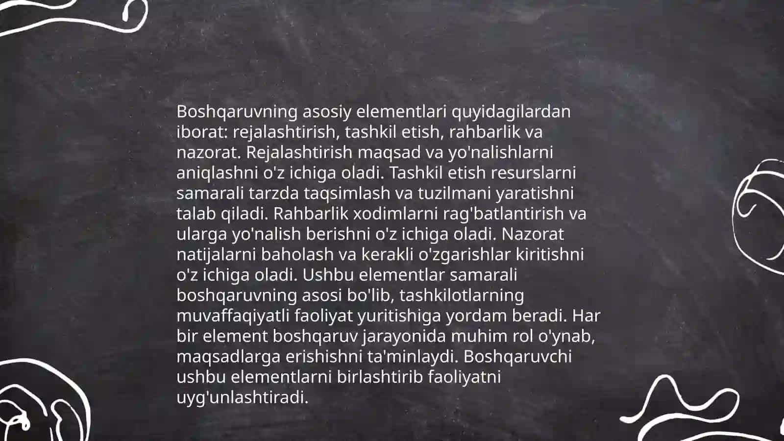 Boshqaruv subyekti va ta'biat. Menejmend funksiyalari 4