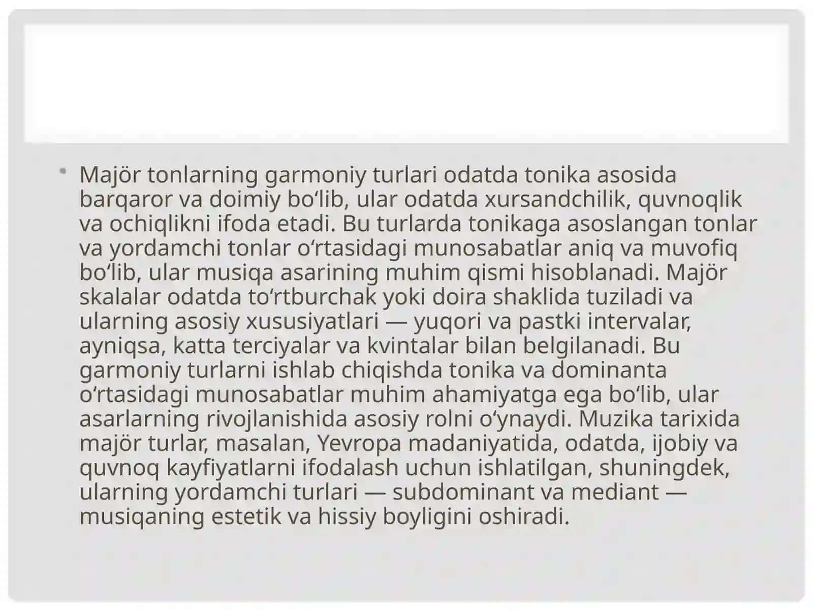 Major va minorning garmonik va melodik turlari 4