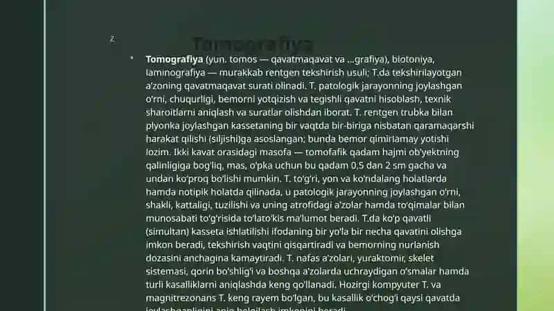 Kompyuter tomografiyasi va uning ishlashining fizik asoslari 4