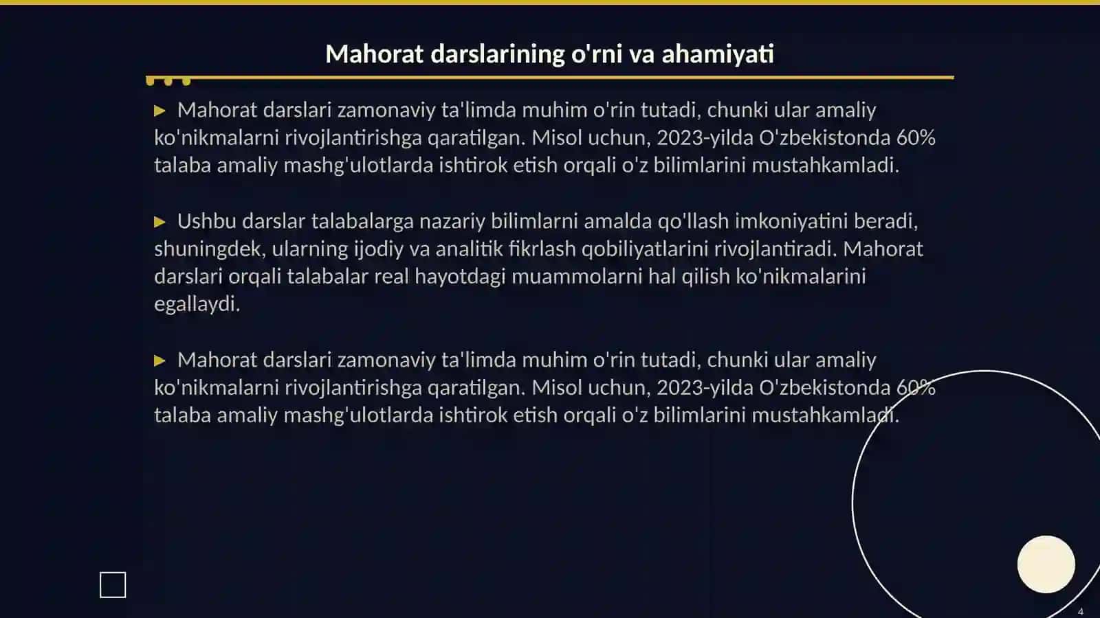Zamonaviy ta'lim shakllari: masofaviy o'qitish, mahorat darslari, vebinar, evristik metodlar 4