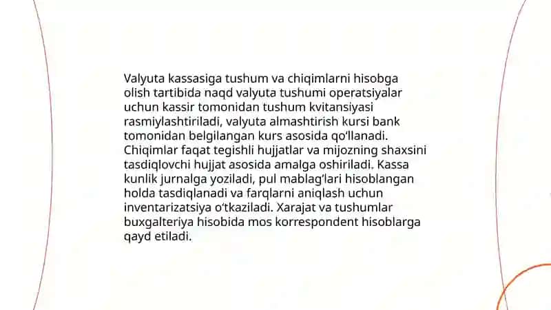 Banklarda kassani valyuta operatsiyalari hisobi 4