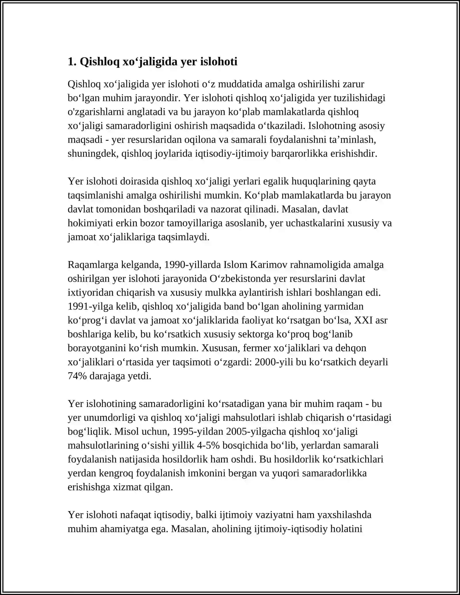 MUSTAQILLIK YILLARIDA QISHLOQ XOʻJALIGI VA SANOAT DAGI OʻZGARISHLAR 4