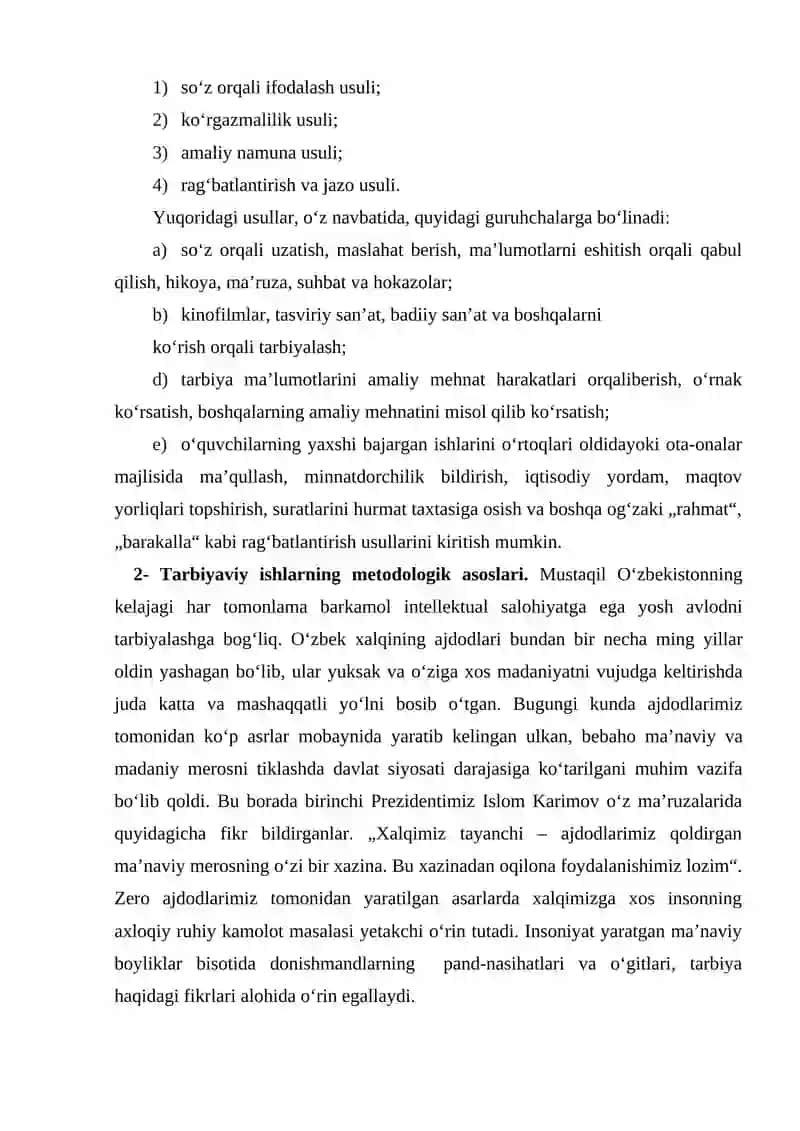 TARBIYAVIY ISHLAR METODIKASI 4