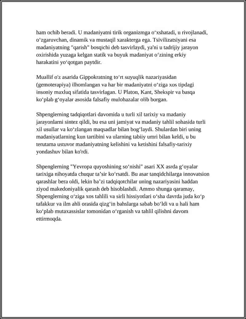 OSVAID SHPENGLERNING "YEVROPA QUYOSHINING SO'NISHI" ASARI 4
