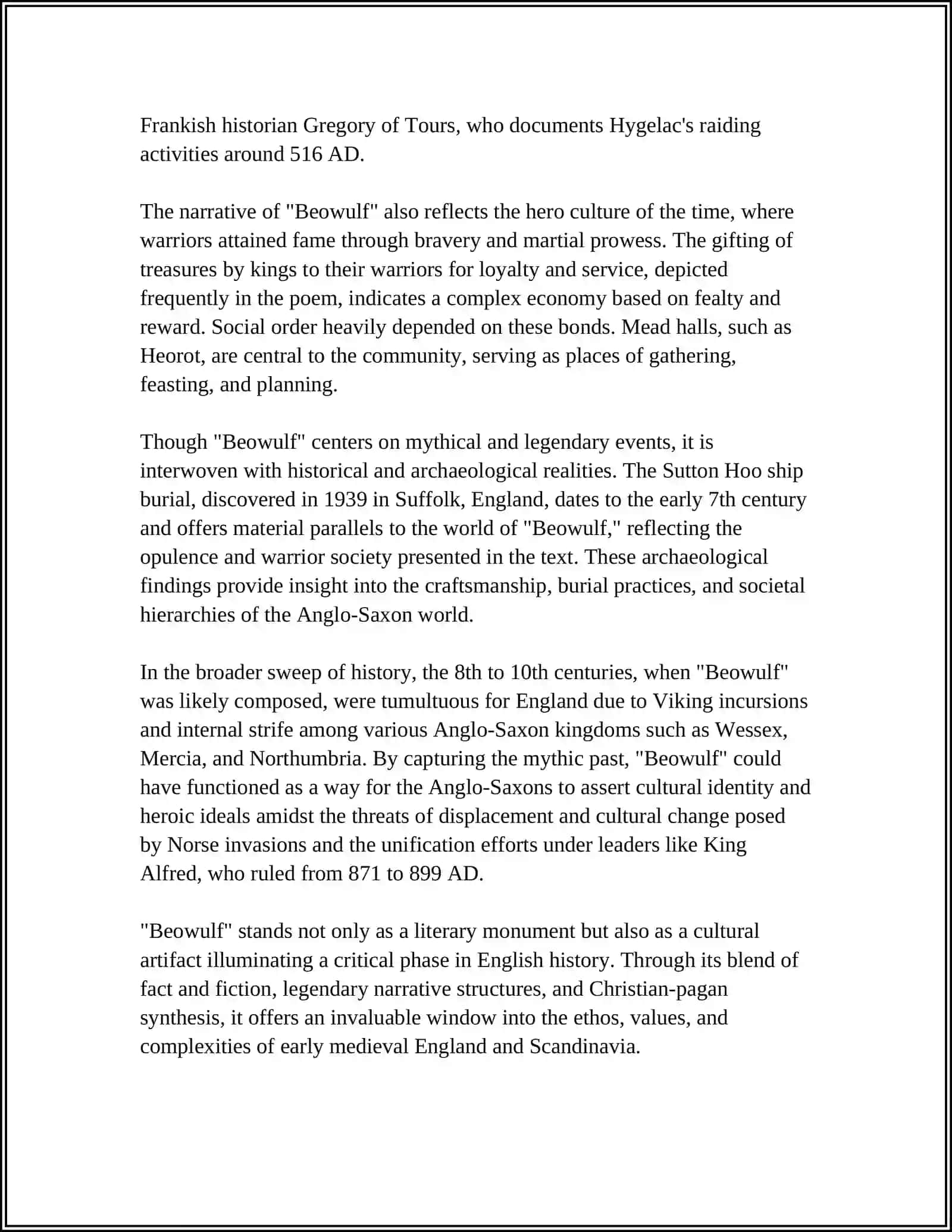 INFORMATION ABOUT BEOWULF POEM 4