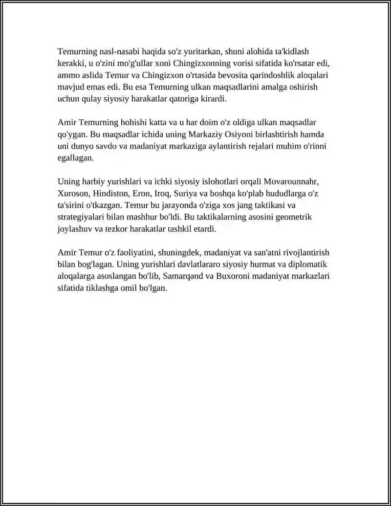 AMIR TEMUR HAYOTI 4