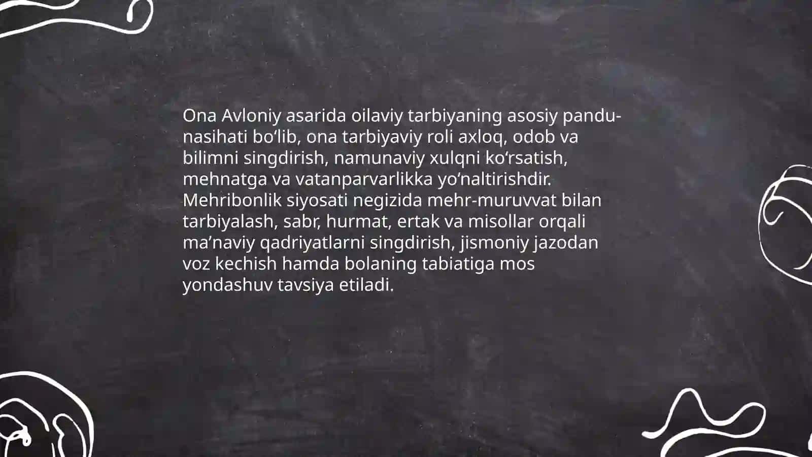 Abdulla Avloniyning "Turkiy guliston yoxud axloq" asaridagi oilaga oid tarbiyalar 4