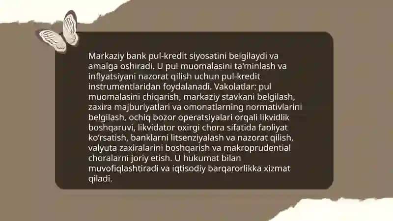 O’zbekiston Davlatining pul kredit siyosati 4