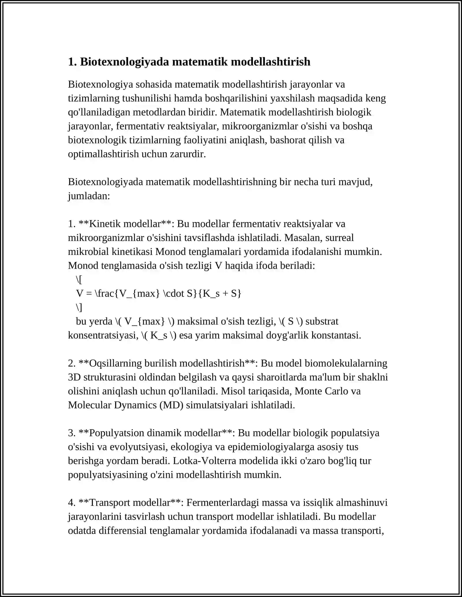 AMALIY MATEMATIKA FAKULTETI BIOTEXNOLOGIYA YO'NALISHI 193-23 GURUH TALABASI NORQULOVA GO'ZAL 4
