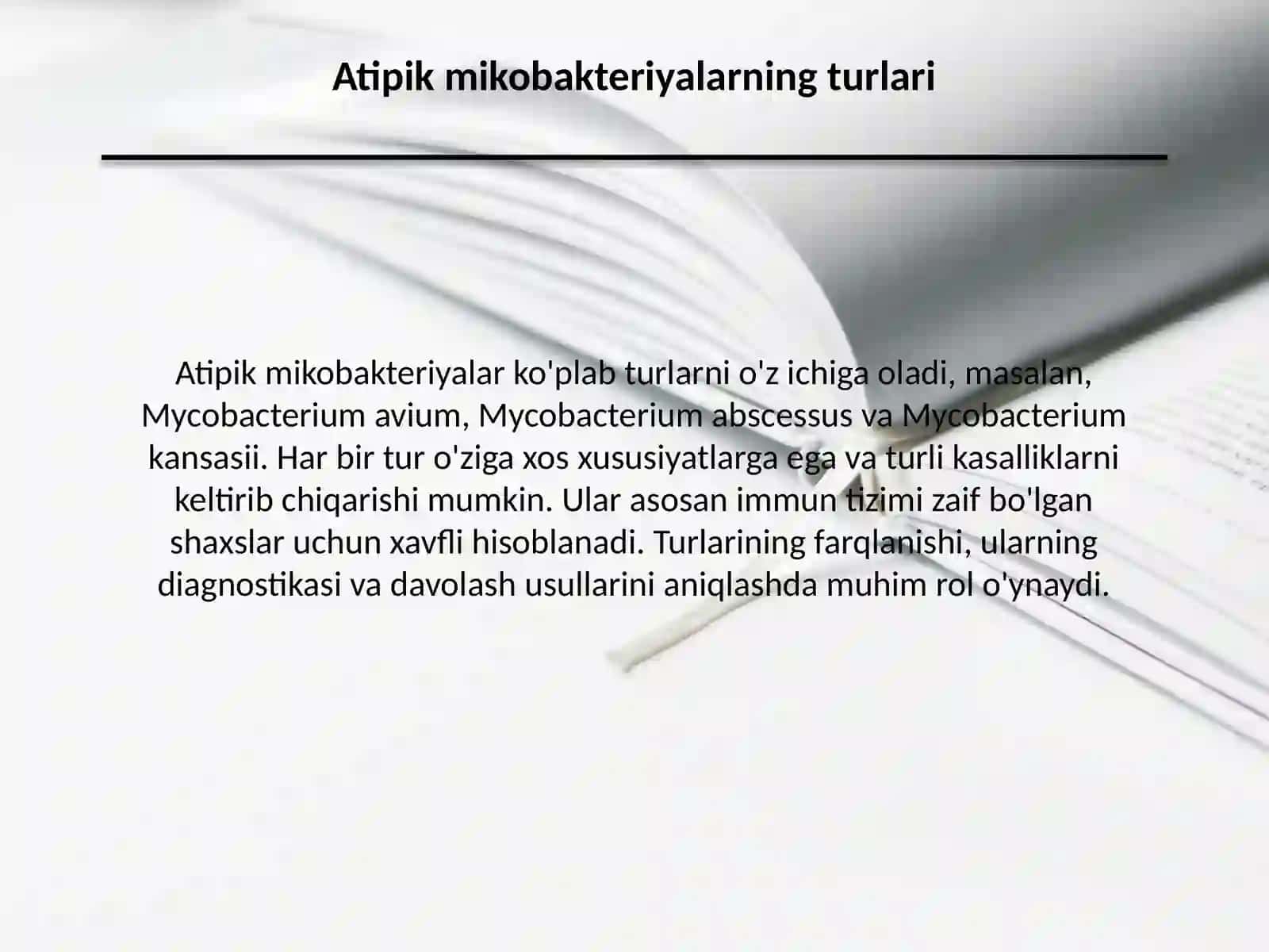 Atipik mikobakteriyalar haqida umumiy ma'lumot 4