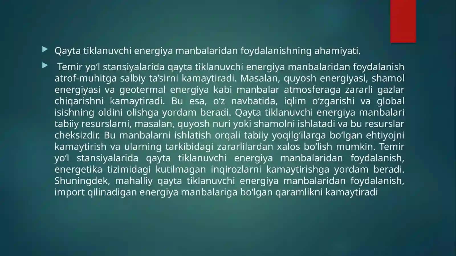 Temir yo'l transportida elektr energiyasi iste'molini optimallashtirish va energiya tejash 4