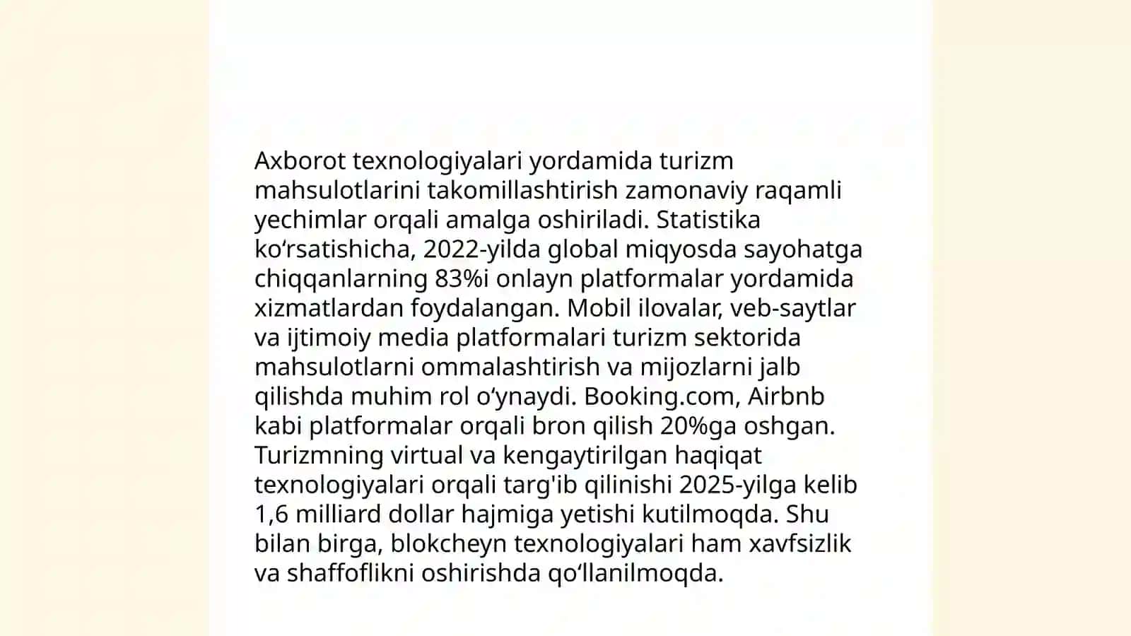 Turizm mahsulotlarini raqamli transformatsiya qilish 4